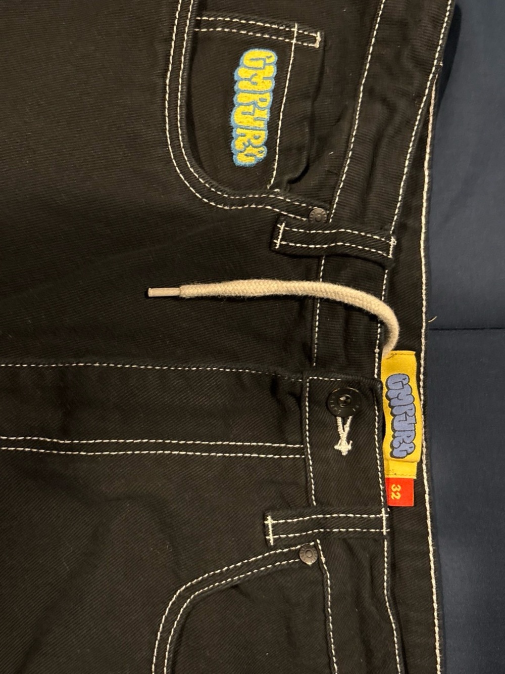Zumiez Black Jeans with White Contrast Stitching